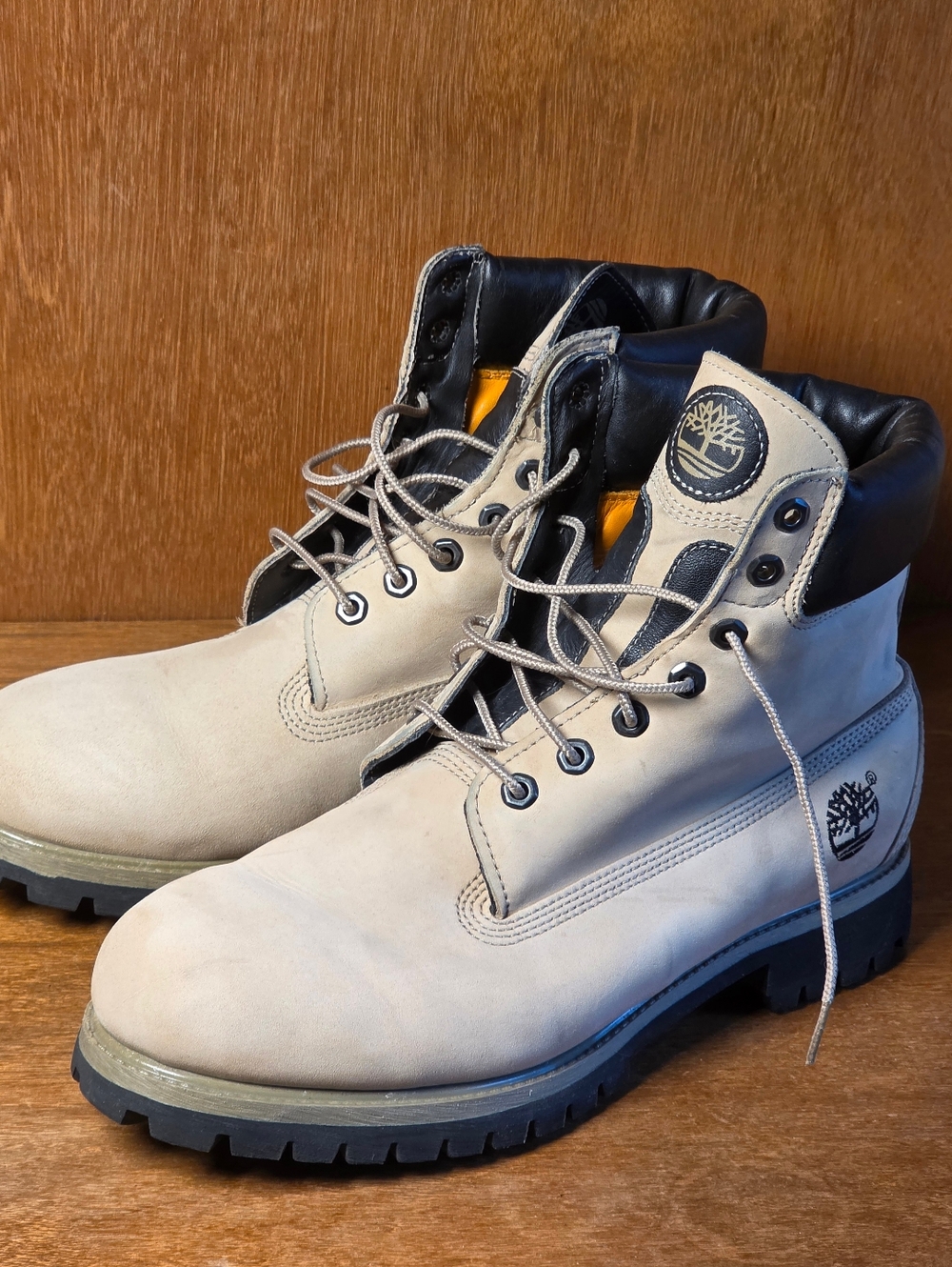MADE IN USA TIMBERLAND BOOTS 6" PREMIUM AMERICAN CRAFT 11.5 BAIGE